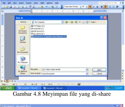Gambar 4.10 Tempat file Sharing tersimpan 