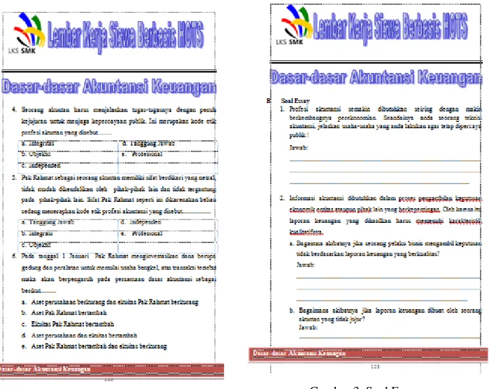 Gambar 3. Soal Essay  Kevalidan LKS berbasis HOTS 