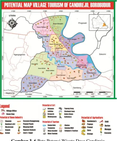 Gambar 3. 6 Peta Potensi Wisata Desa Candirejo  Sumber: (Sari S. R., 2014) 