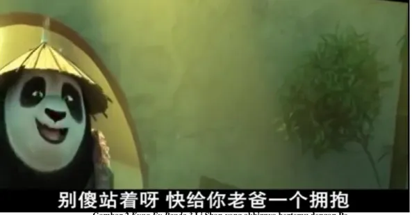 Gambar 2 Kung Fu Panda 3 Li Shan yang akhirnya bertemu dengan Po 