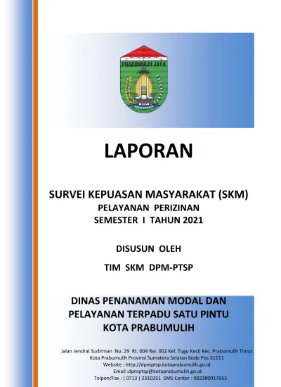 LAPORAN SURVEI KEPUASAN MASYARAKAT (SKM) PELAYANAN PERIZINAN SEMESTER I ...