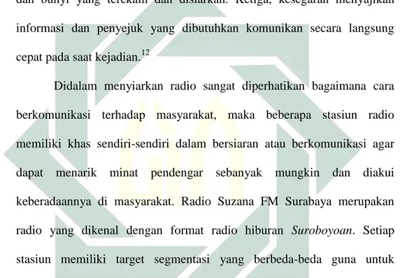 Tabel 1.1 Target Pendengar Radio Suzana FM    Berdasarkan Jenis Kelamin dan Pendidikan 