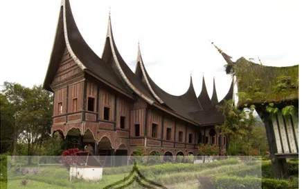 Gambar 01. Rumah Gadang, rumah adat masyarakat Minangkabau  (Foto : Idgham, 2012) 