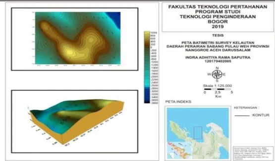 Gambar 5. Peta Batimetri Daerah Perairan Sabang, Pulau Weh, Nanggroe Aceh  Darussalam 