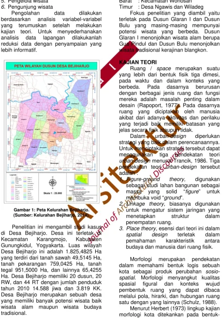 Gambar 1: Peta Kelurahan Bejiharjo. 