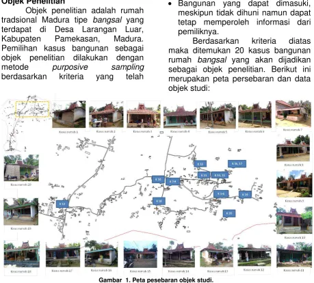 Gambar  1. Peta pesebaran objek studi. 