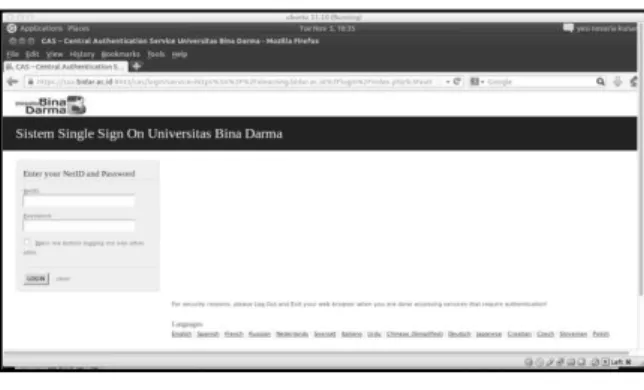 Gambar 11. Halaman Login Server Blog  Setelah Redirect ke Server  SSO CAS 