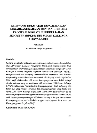 Relevansi Buku Ajar Pancasila Dan Kewarganegaraan Dengan Rencana ...