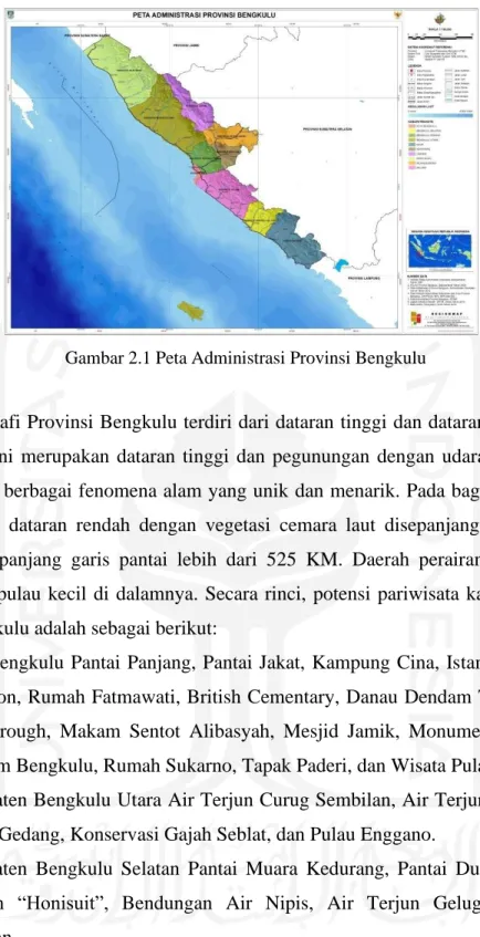 Gambar 2.1 Peta Administrasi Provinsi Bengkulu 