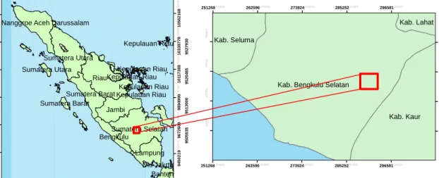 Gambar 1.1. Lokasi administratif daerah penelitian (tanahairindonesia.go.id dan Demnas)