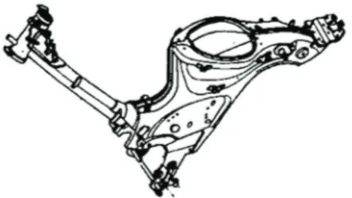 Gambar 1. Rangka pressed steel (plat baja) Sumber: Pelatihan Mekanik Tingkat 2, AHM