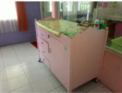 Gambar 23. Tempat mengganti popok bayi  (Sumber : Annisa, 2016)  2.8.3. Layout Ruangan Bayi pada Tempat Penitipan anak 