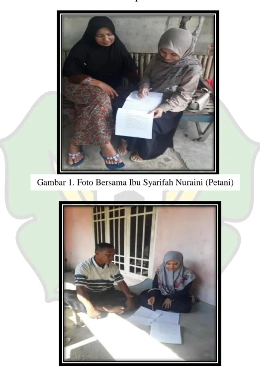Gambar 1. Foto Bersama Ibu Syarifah Nuraini (Petani) 