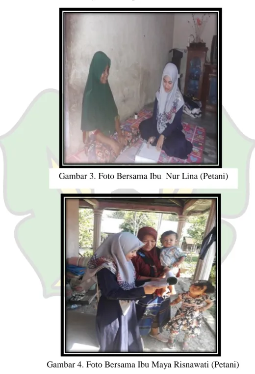 Gambar 4. Foto Bersama Ibu Maya Risnawati (Petani) Gambar 3. Foto Bersama Ibu  Nur Lina (Petani) 