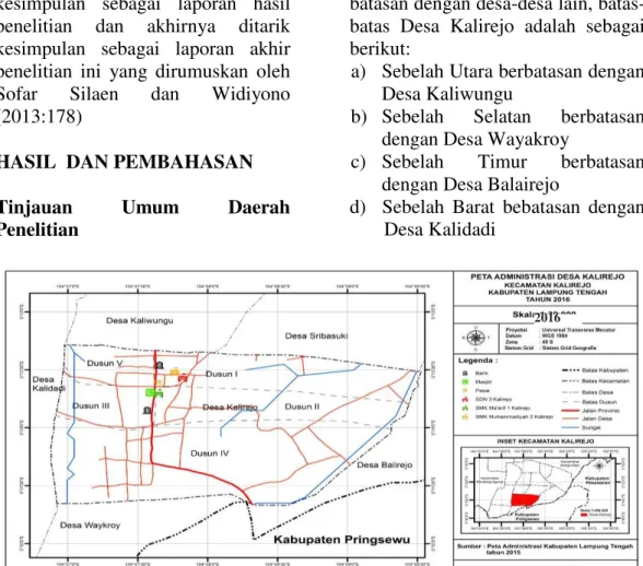 Gambar 1. Peta Administrasi Desa Kalirejo  
