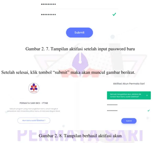 Gambar 2. 7. Tampilan aktifasi setelah input password baru 