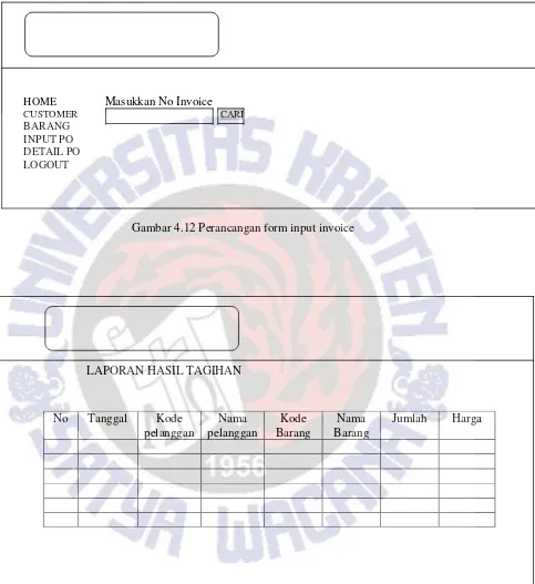 Gambar 4.12 Perancangan form input invoice 