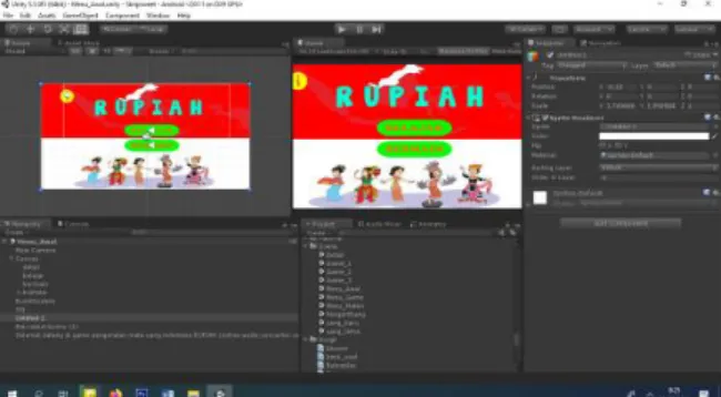 Gambar 8.Tahap pembuatan scene  2.  Tahap importing data-data image, audio, button image 