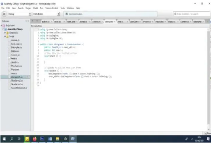 Gambar 12. Tahap pembuatan script  3.4  Implementation