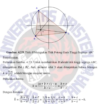 Gambar. 4.2.9. Titik H Merupakan Titik Potong Garis Tinggi Segitiga ABC 