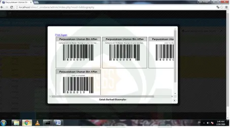 Gambar 2. Tampilan Barcode Pada SLiMS 