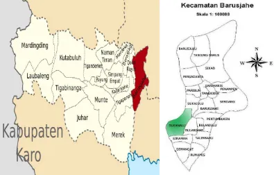 Gambar 2. Peta Desa Sukanalu, Kecamatan Barusjahe, Kabupaten Karo   