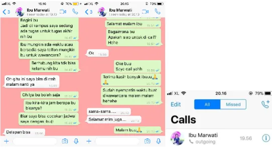 Gambar 3.2. Screenshot Chat dan Perbincangan Lewat WhatsApp 