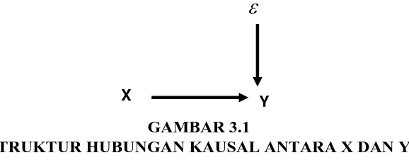 GAMBAR 3.1 STRUKTUR HUBUNGAN KAUSAL ANTARA X DAN Y 
