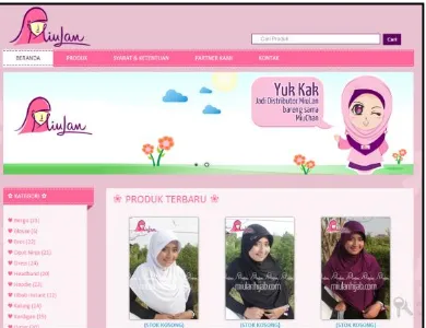 Gambar 3: Produk miulan tampil di website. 