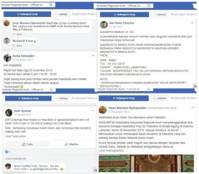 Gambar 4.6 Screenshot Informasi dalam grup Madridista Banda Aceh  (Sumber:grup Facebook Madridista Banda Aceh)  