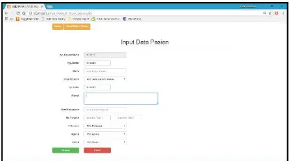 Gambar 14 Halaman Input Data Pasien 