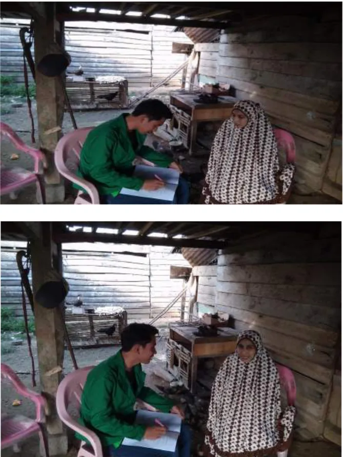 Gambar 1. Wawancara dengan ibu wati, (38 tahun), 5 desember 2018, masyarakat desa waji 