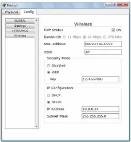 Gambar 9. Konfigurasi pada wireless printer