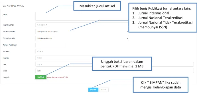 Gambar 2. Pengisian Data Artikel Jurnal 