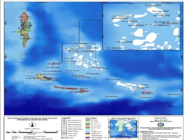 Gambar 1. Peta administrasi Kabupaten Kepulauan Selayar  1.  Data dan Peralatan Penelitian 