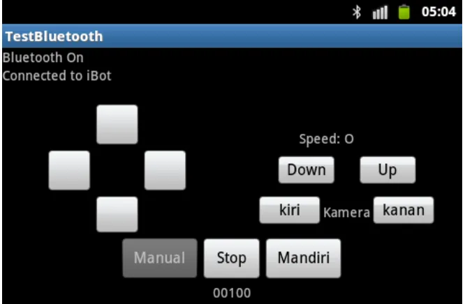 Gambar 14. Tampilan program TestBluetooth setelah button start ditekan 
