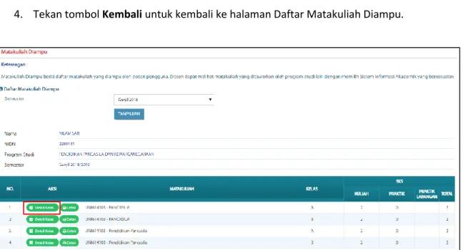 Gambar 3.3. Matakuliah Diampu 