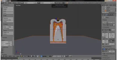 Gambar 4. Rancangan objek gigi berlubang 3D pada  Blender 