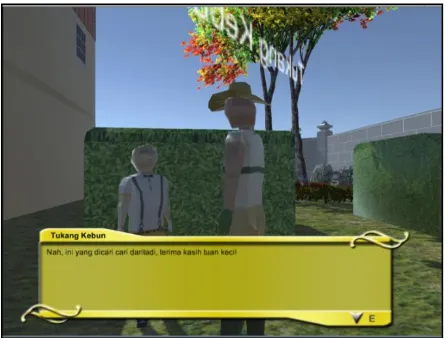 Gambar 7. Tampilan layar pada saat berdialog dengan NPC 