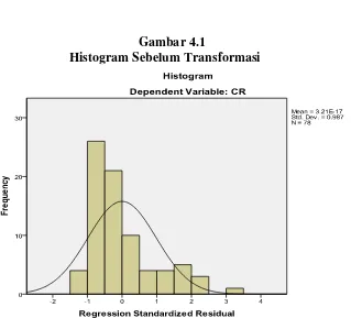 Gambar 4.1    Histogram Sebelum Transformasi 
