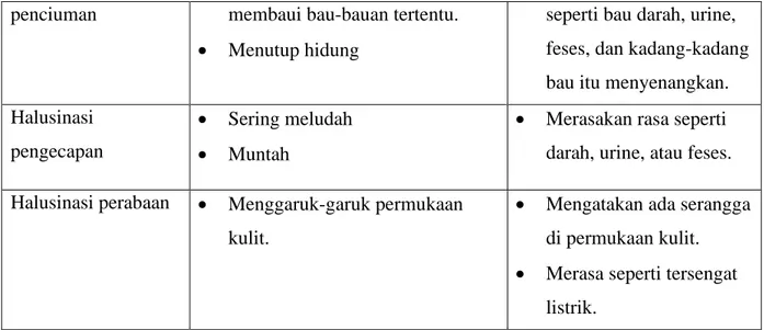 Tabel 2.2 Fase-Fase Halusinasi 