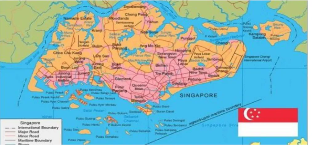 Gambar 2.2 Peta Negara Singapura 