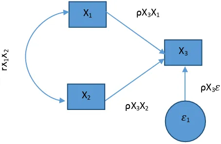 Gambar 2.10 : Hubungan Kausal dari X1, X2, ke X3 
