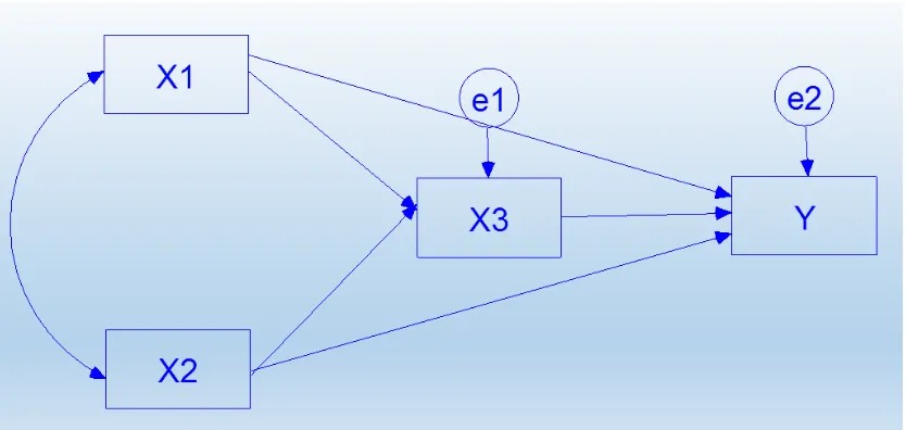 Gambar 3.1 Model Diagram Jalur Berdasarkan Paradigma 
