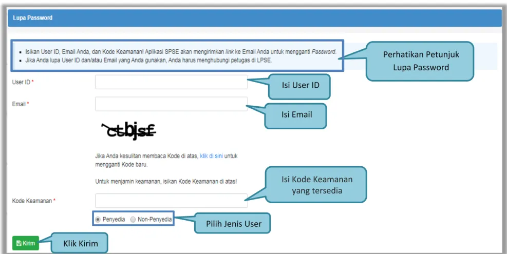 Gambar 12. Halaman Lupa Password 
