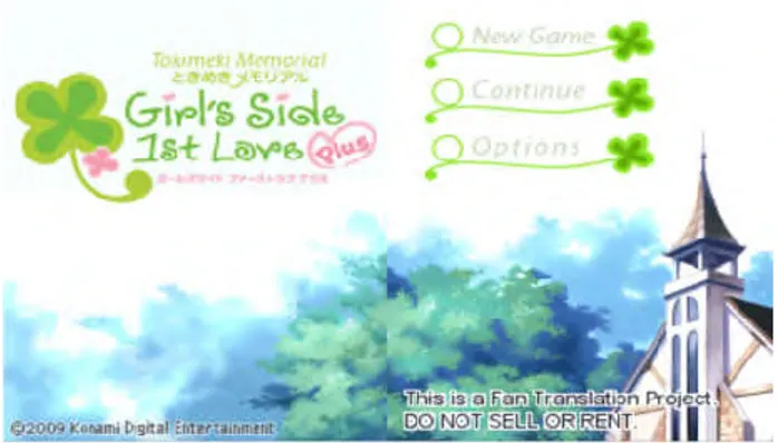 Gambar 2.1 Main menu permainan Tokimeki Memorial  Girl’s Side: 1st Love 