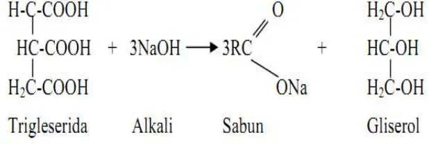 Gambar 2.1  Reaksi Saponifikasi (Spitz, 1996) 