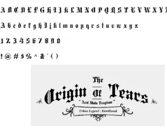 Gambar III.9 Contoh penerapan font Blackletter pada logotype 