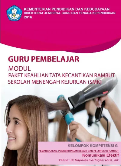 Guru Pembelajar Modul Paket Keahlian Tata Kecantikan Rambut SMK ...