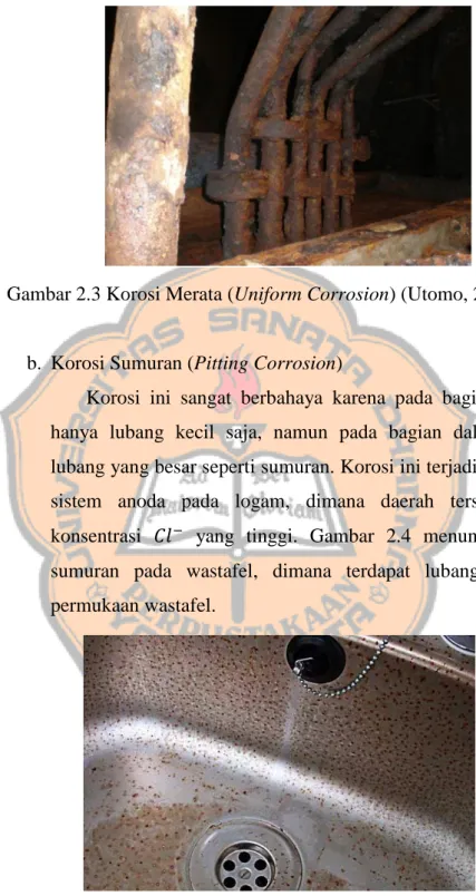 Gambar 2.3 Korosi Merata (Uniform Corrosion) (Utomo, 2009) 